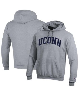 Champion - Men's Heather Gray UConn Huskies Basic Arch Fleece Pullover Hoodie