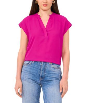 Vince Camuto - Women's V-Neck Short-Sleeve Pullover Top