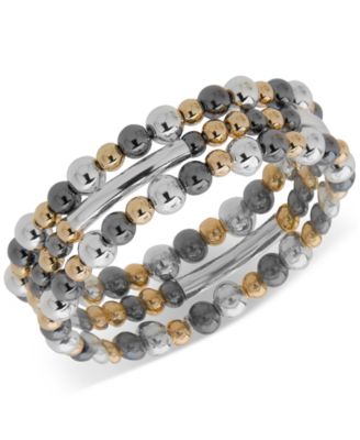 Nine West - 3-Pc. Set Beaded Stretch Bracelets