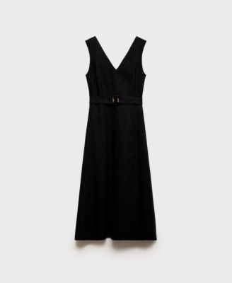 MANGO - Women's Flared Linen Dress