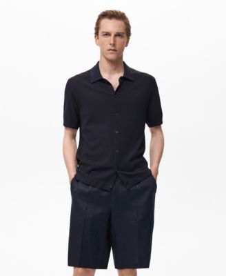 MANGO - Men's Rib-Knit Shirt