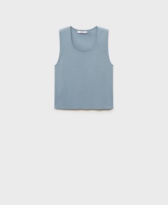MANGO - Women's Low-Cut Knitted Crop Top