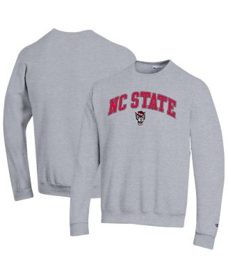Champion - Men's Heather Gray NC State Wolfpack Arch Over Logo Pullover Sweatshirt