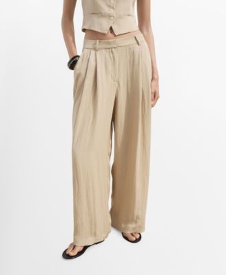 MANGO - Women's Straight Mid-Rise Suit Pants