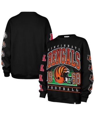 '47 Brand - Women's Black Cincinnati Bengals Go Big Oversized Pullover Sweatshirt