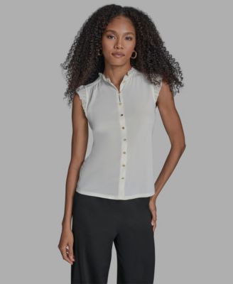 BCBG - Women's Sleeveless Button Down Blouse