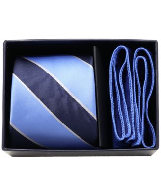 Ben Sherman - Men's&nbsp;2-Piece Stripe Tie and Solid Pocket Square Half Box Set