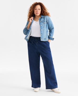 Style & Co - Plus Size High-Rise Pull-On Wide-Leg Jeans