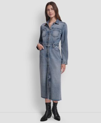 DKNY Jeans - Women's Button Front Midi Dress