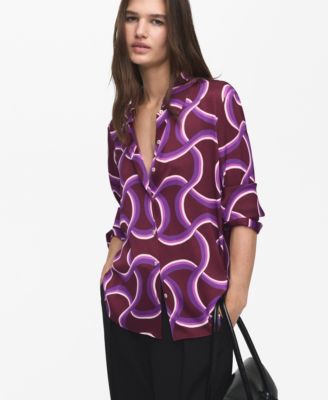 MANGO - Women's Abstract Print Shirt