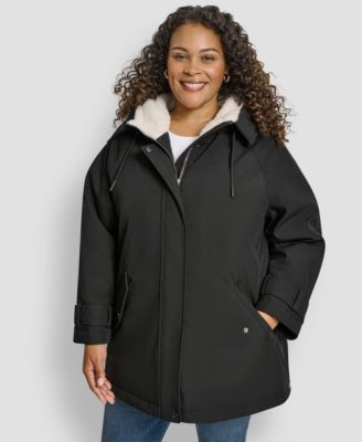 DKNY - Plus Size Hooded Coat