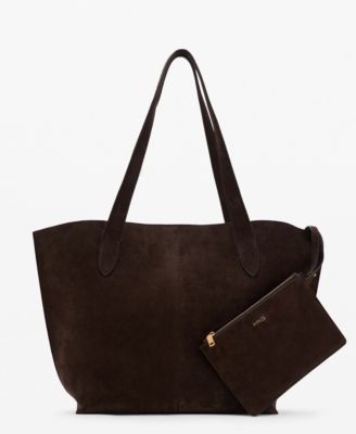 MANGO - Women's Suede Shopper Bag