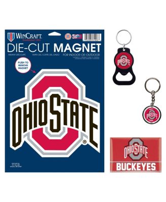 Wincraft - Ohio State Buckeyes 4-Pack Key Rings and Magnets Set
