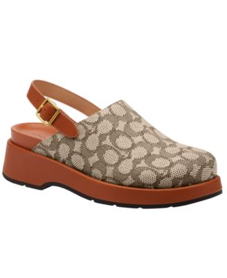 COACH - Women's Sculpted C Signature Jacquard Logo Platform Clogs