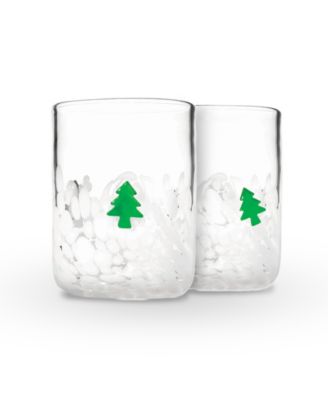 Christmas Tree Icon Double Old-Fashioned Glasses, Set of 2 image