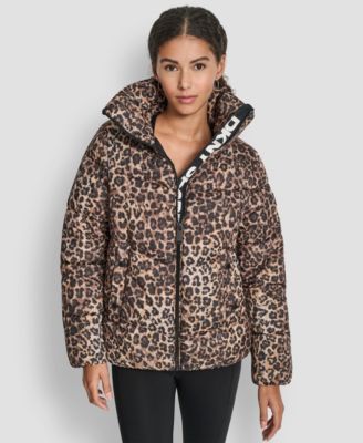 DKNY - Women's Oversized Collar Quilted Puffer Jacket