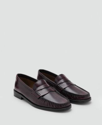 MANGO - Women's Gathered Leather Moccasins