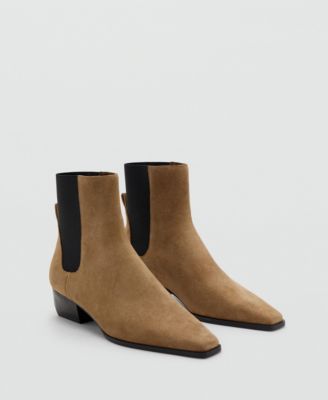 MANGO - Women's Heel Suede Ankle Boots