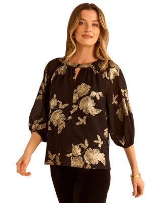 Sam & Jess - Women's Printed Puff Sleeve Top