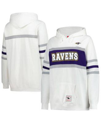 Mitchell & Ness - Women's White Baltimore Ravens Plus Size Head Coach Throwback Pullover Hoodie