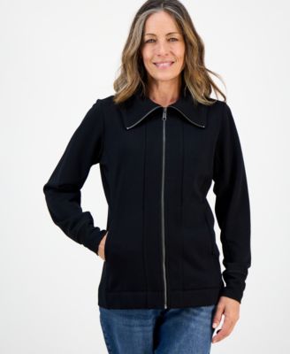Style & Co - Petite Full-Zip Tunic Sweatshirt