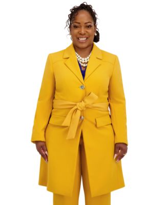 Kasper - Women's Three Button Patch Pocket Trench Coat