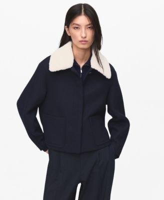 MANGO - Women's Borg Collar Wool Blend Jacket