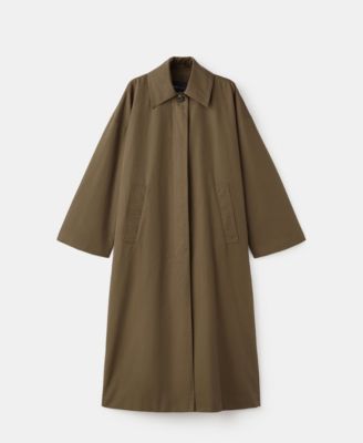 MANGO - Women's Concealed Buttons Long Cotton Trench Coat