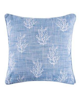 Batik Ocean Embroidered Decorative Pillow, 18" x 18" image