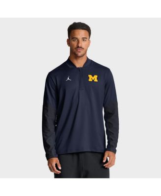 Jordan - Men's Navy Michigan Wolverines Sideline Dri-FIT Half-Zip Pullover