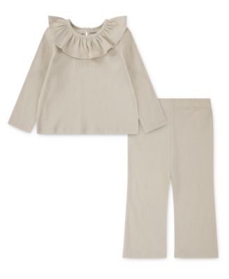 Baby Girls' Long-Sleeve Top and Pants, 2-Piece Set image
