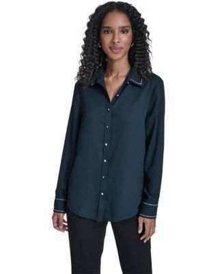 Calvin Klein - Women's Decorated Button-Down Top