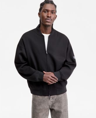 GUESS - Men's Logo Patch Bomber Sweatshirt