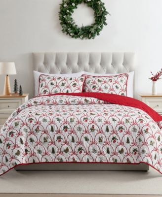 Christmas Bow Microfiber 3-Pc. Quilt Set, Full/Queen image