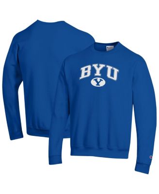 Champion - Men's Royal BYU Cougars Arch Over Logo Pullover Sweatshirt