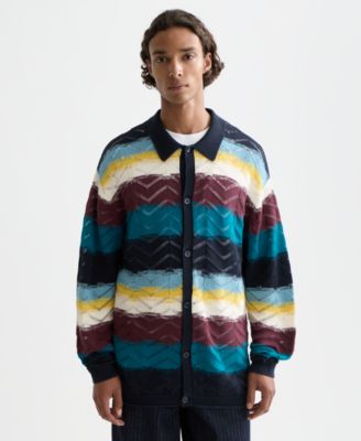 SCOTCH & SODA - Men's Open Structure Knitted Stripe Sweater