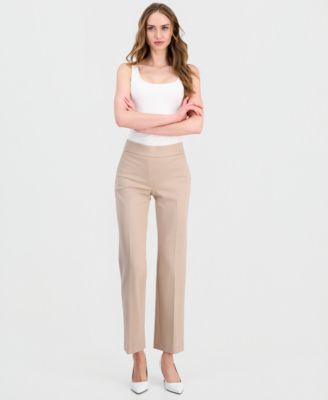 Anne Klein - Women's Mid-Rise Pull-On Slash-Pocket Pants