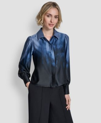DKNY - Women's Balloon-Sleeve Blouse