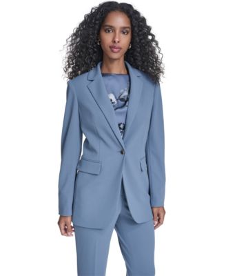 Calvin Klein - Women's Scuba Crepe One-Button Jacket