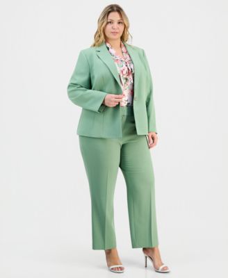 Kasper - Plus Size High-Rise Stretch Crepe Pants