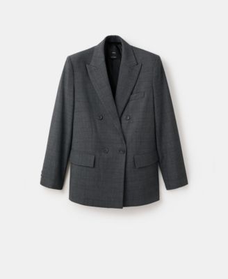 MANGO - Women's Double-Breasted Check Suit Jacket