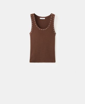 MANGO - Women's Knitted Studs Top