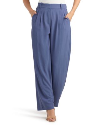 BCX - Women's Solid Airflow Pleated Wide-Leg Pants