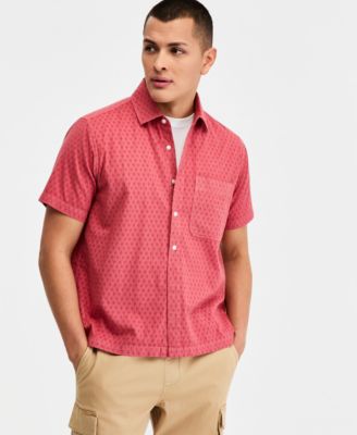 Sun + Stone - Men's Cotton Textured Short-Sleeve Shirt