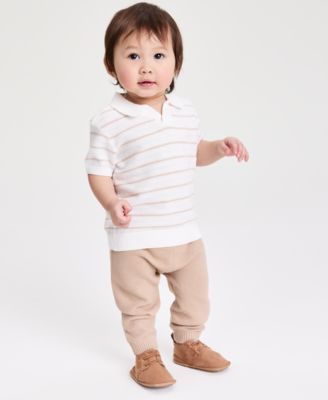 First Impressions - Baby Boys' Sweater-Knit Polo Set