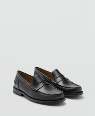 MANGO - Men's Aged-Leather Loafers