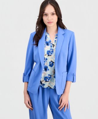Anne Klein Essentials - Petite Roll-Tab Patch-Pocket Blazer