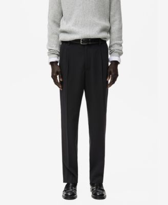 MANGO - Men's Regular-Fit Pleated Pants
