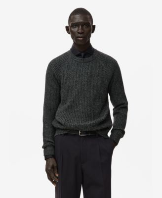 MANGO - Men's Wool-Blend Rib-Knit Sweater