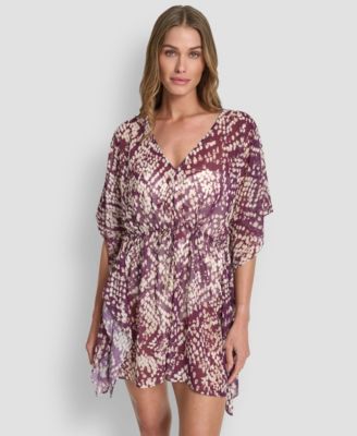DKNY - Women's Tie Front Cover-Up Kaftan